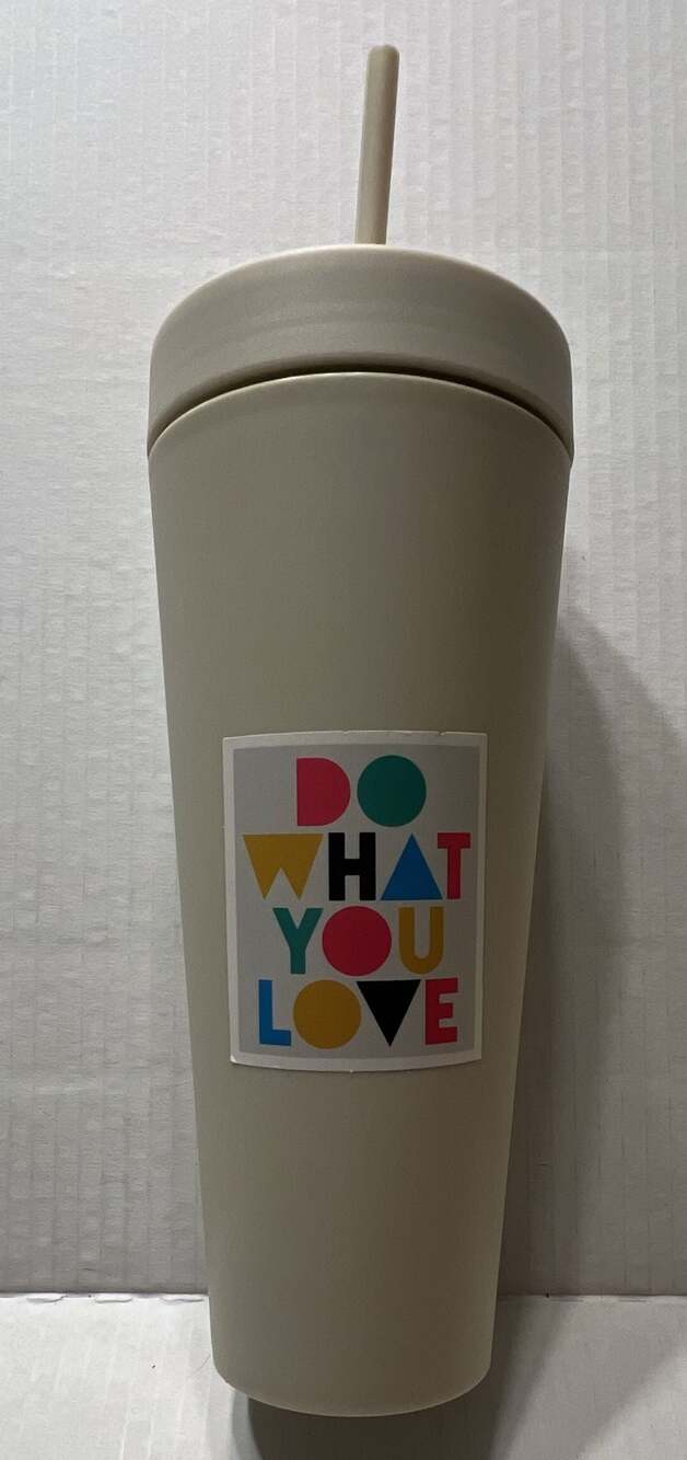 HydroJug 24 oz Shaker Tumbler with Straw and 'Do What You Love' Sticker - Beige